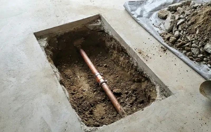Traditional Slab Leak Repair Method