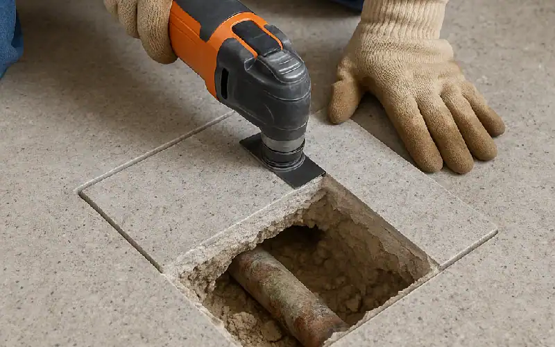 minimal digging to fix a slab leak