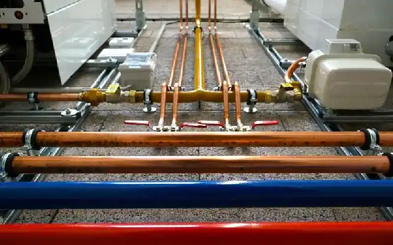 modern pipes after repiping process for plumbing system