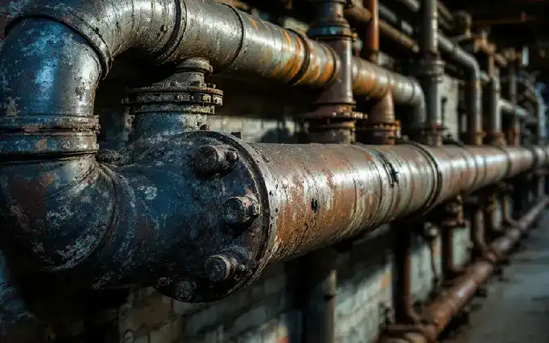 old, corroded pipes