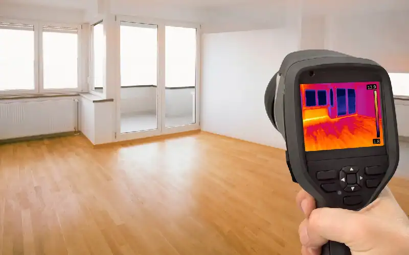 plumber holding a thermal imaging device