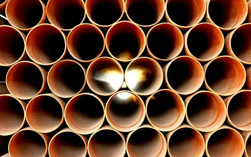 several rows of pipe materials