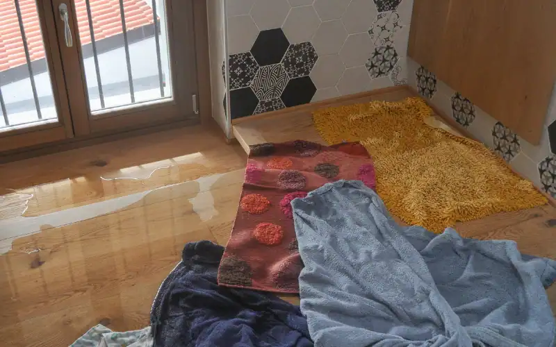 visible water leaks from walls